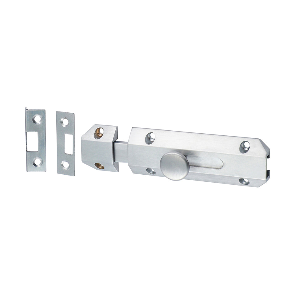 Architectural Flat Section Bolt - Satin Chrome - 100 x 35mm - TIMpac of 1