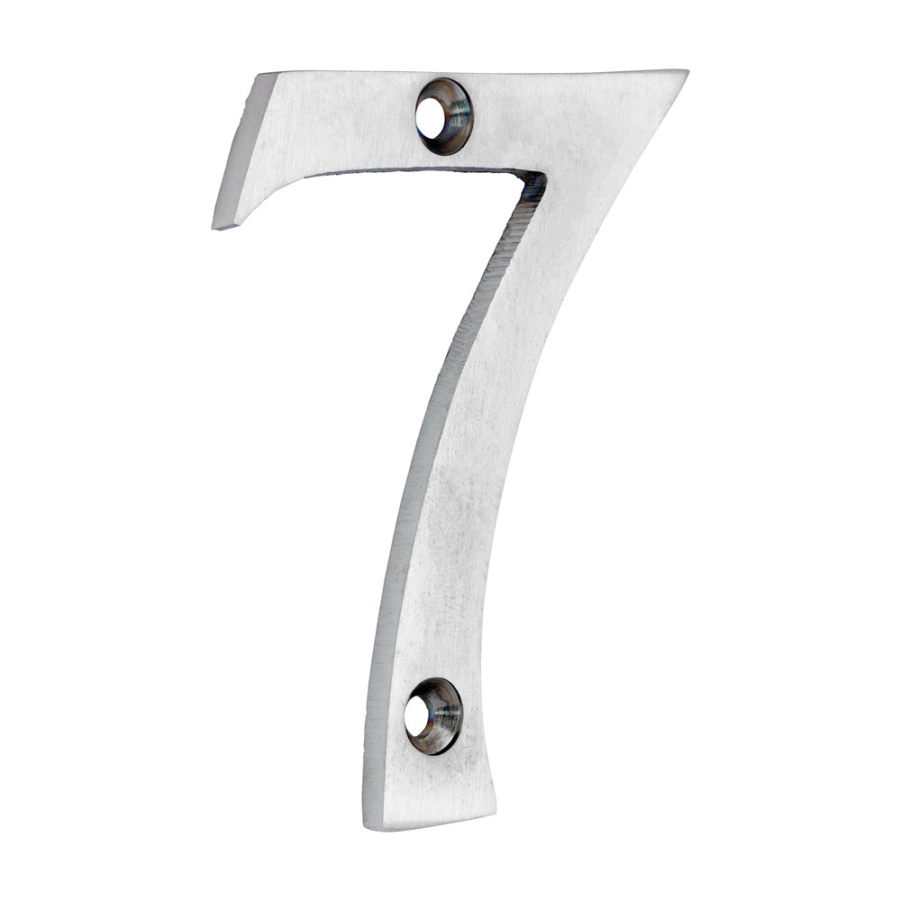 Door Numeral 7 - Satin Chrome - 75mm - Bag of 1