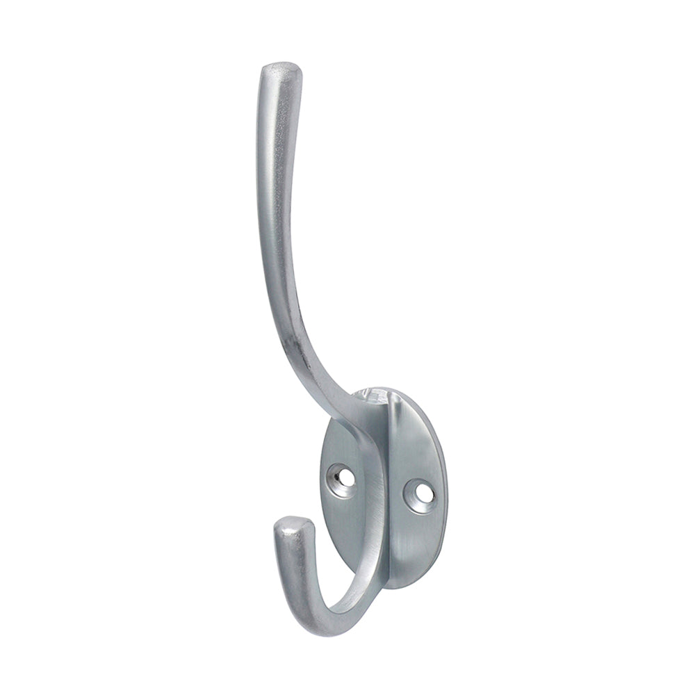 Hat & Coat Hook - Satin Chrome - 125 x 32mm - Bag of 1
