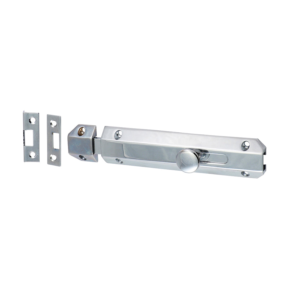 Architectural Flat Section Bolt - Polished Chrome - 150 x 35mm - TIMpac of 1