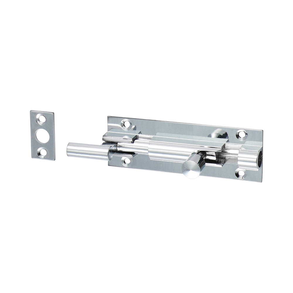 Necked Barrel Bolt - Polished Chrome - 75 x 25mm - TIMpac of 1