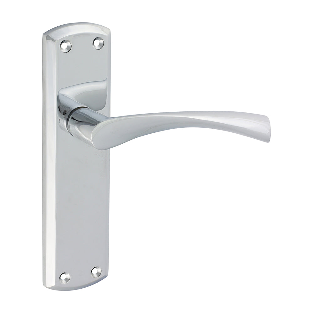 Zeta Latch Handles - Polished Chrome - 175 x 45 - Blister Pack of 1