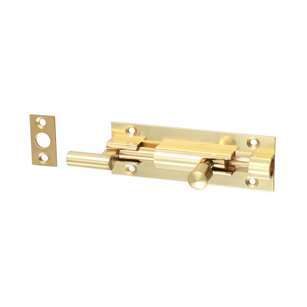 Necked Barrel Bolt - Polished Brass - 75 x 25mm - Bag of 1
