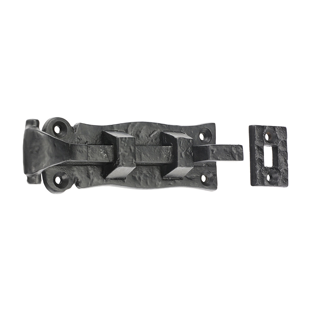 Scroll Necked Bolt - Antique Black - 4" - Bag of 1