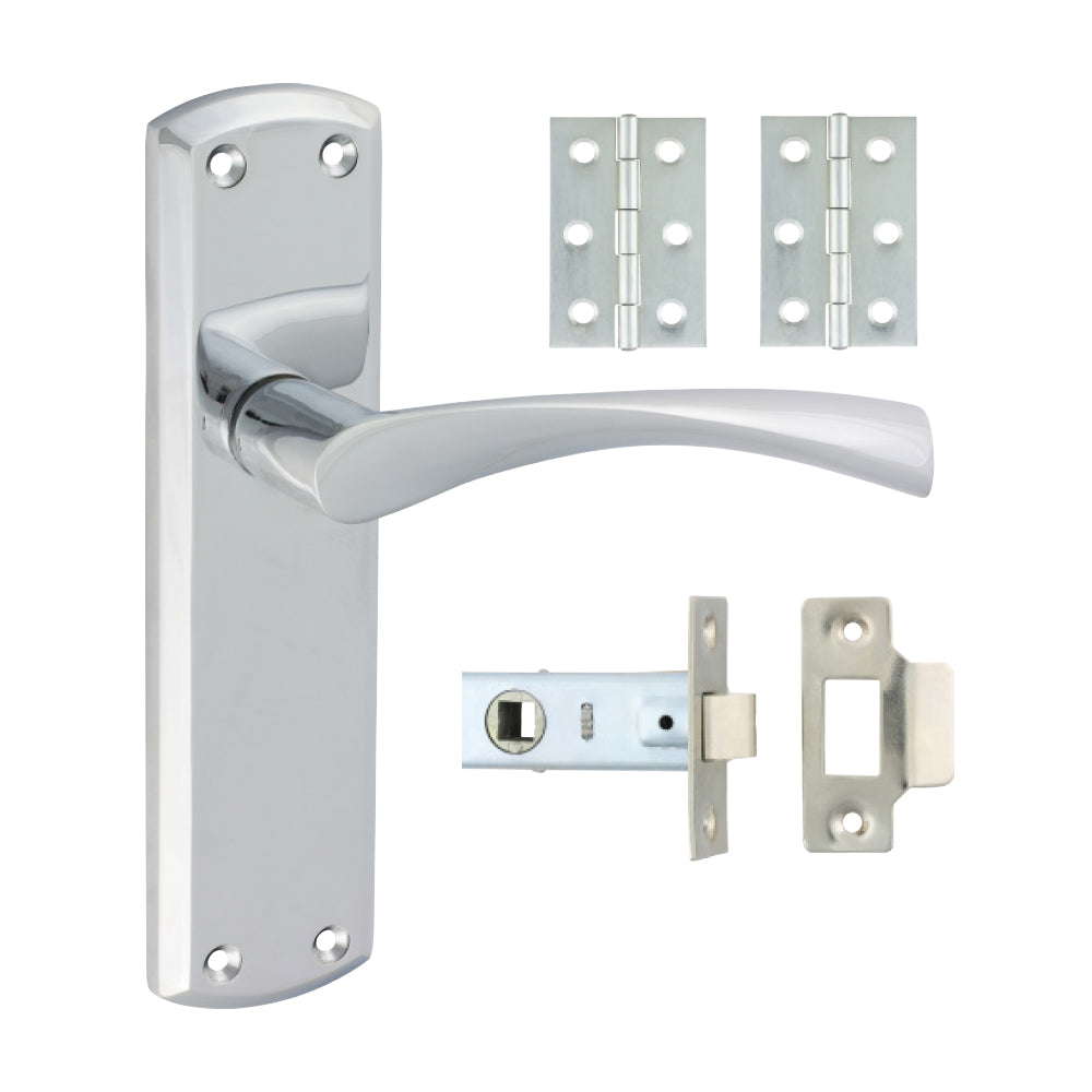 Zeta Latch Door Pack - Polished Chrome - Mixed - Box of 1
