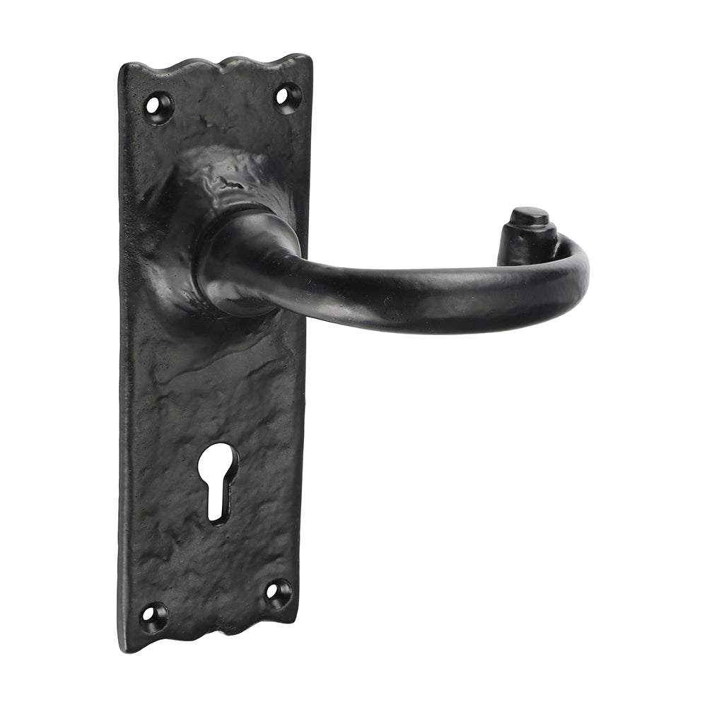 Traditional Lever Lock Handles - Antique Black - 155 x 54 - Box of 1