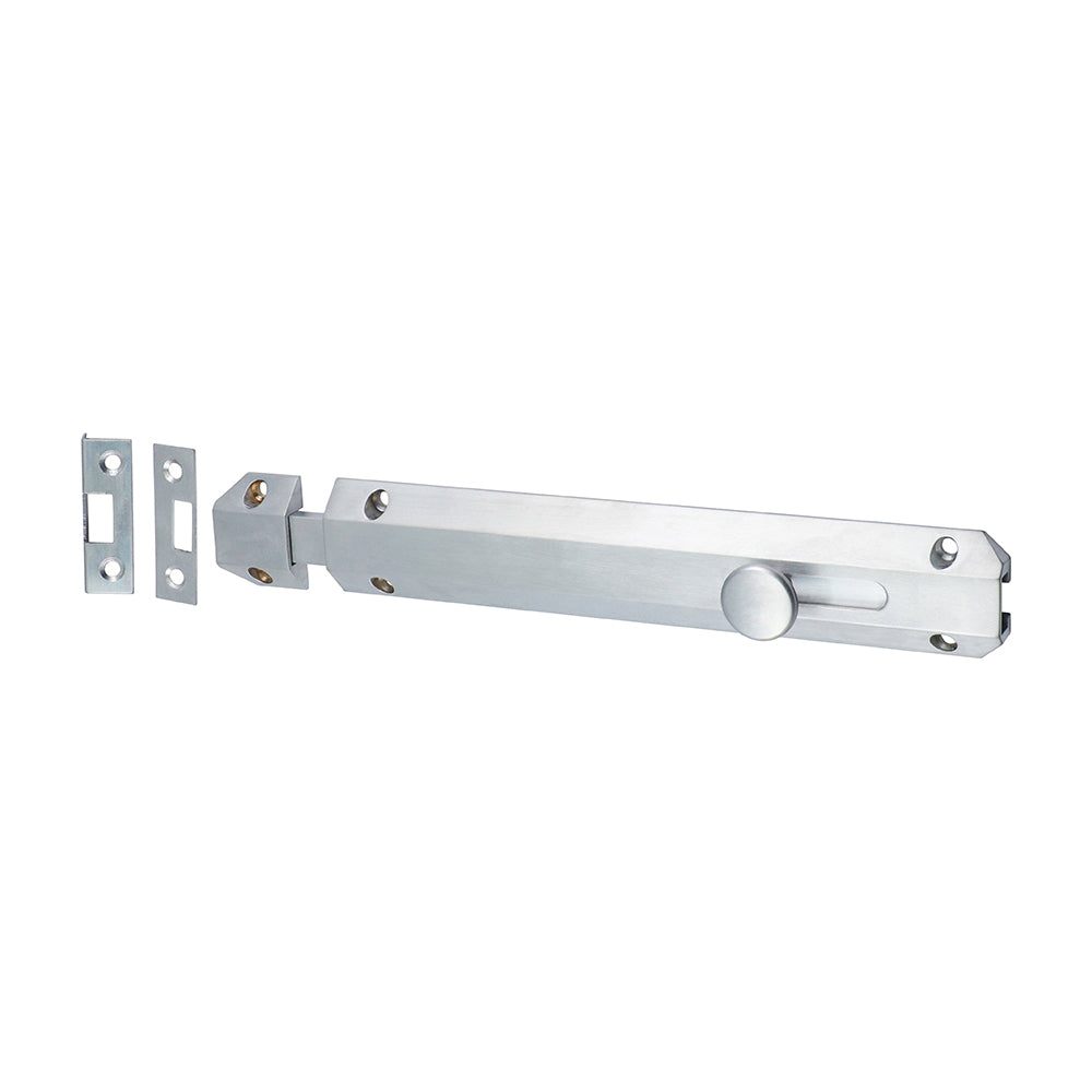 Architectural Flat Section Bolt - Satin Chrome - 210 x 35mm - TIMpac of 1