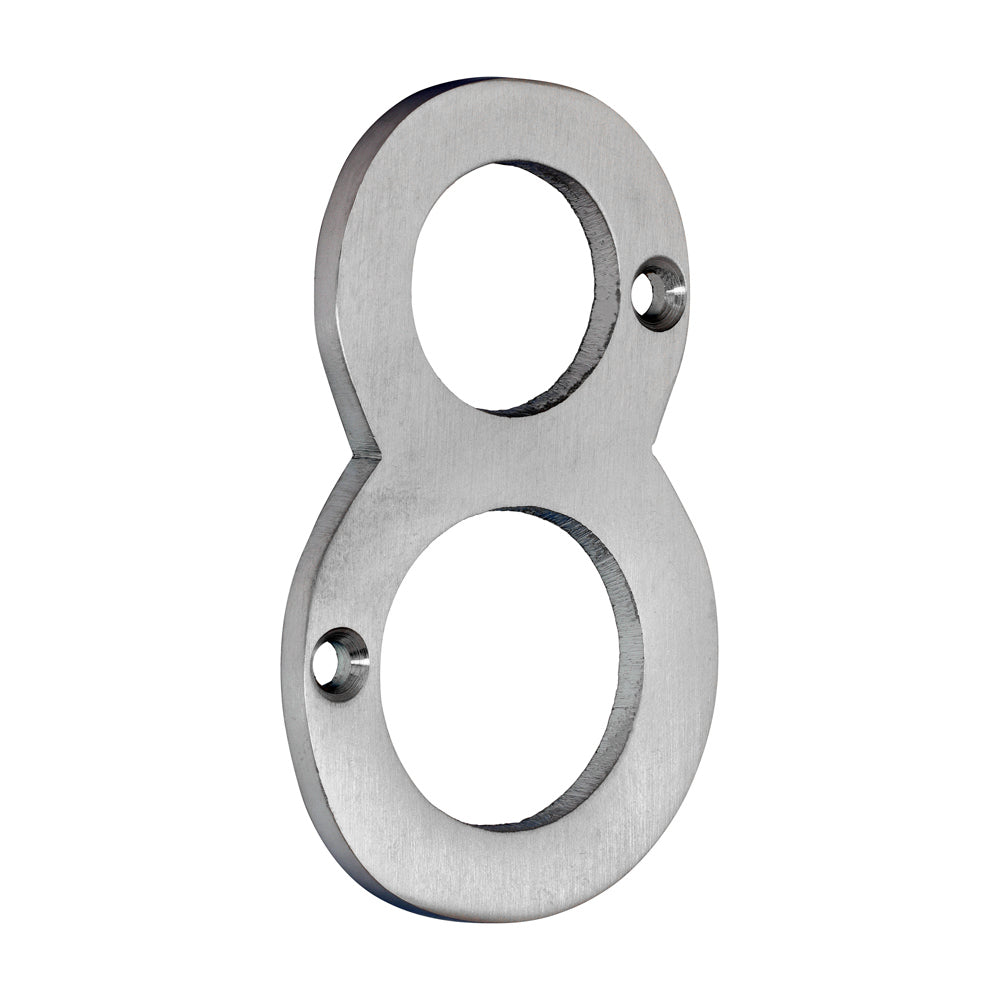 Door Numeral 8 - Satin Chrome - 75mm - Bag of 1