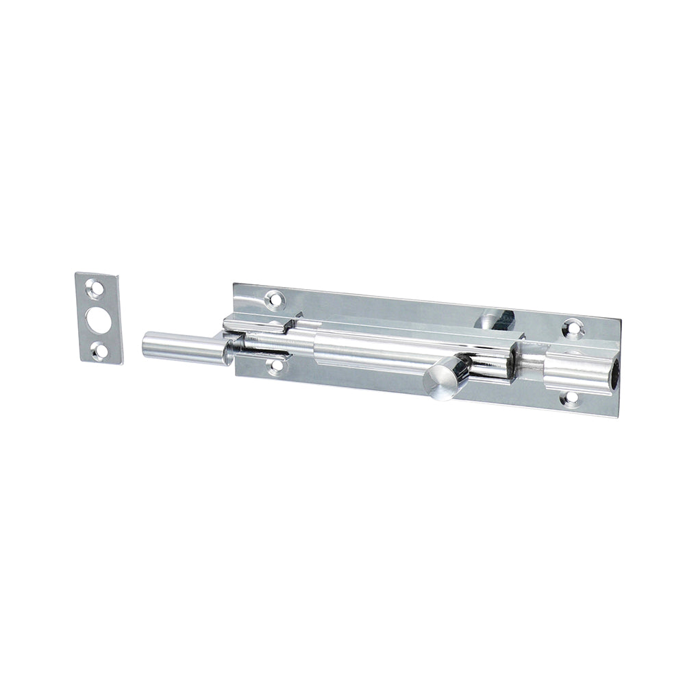 Necked Barrel Bolt - Polished Chrome - 100 x 25mm - Bag of 1