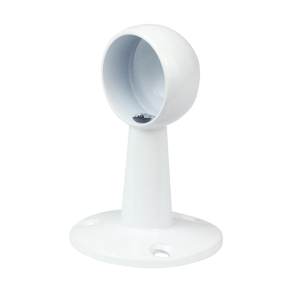 End Brackets - For Round Tube - White - 25mm - TIMpac of 2
