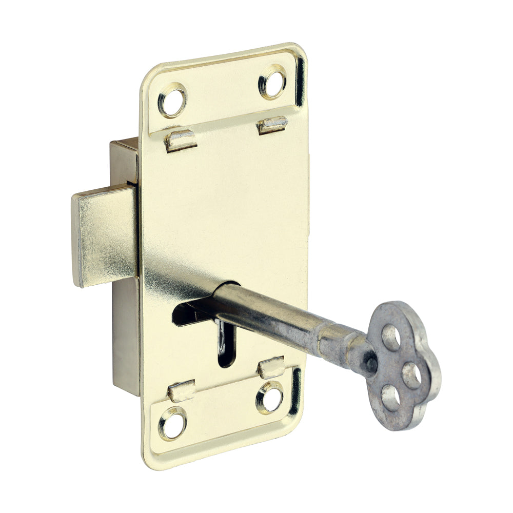 Small Cupboard Lock - Electro Brass - 64 x 32 - TIMpac of 1