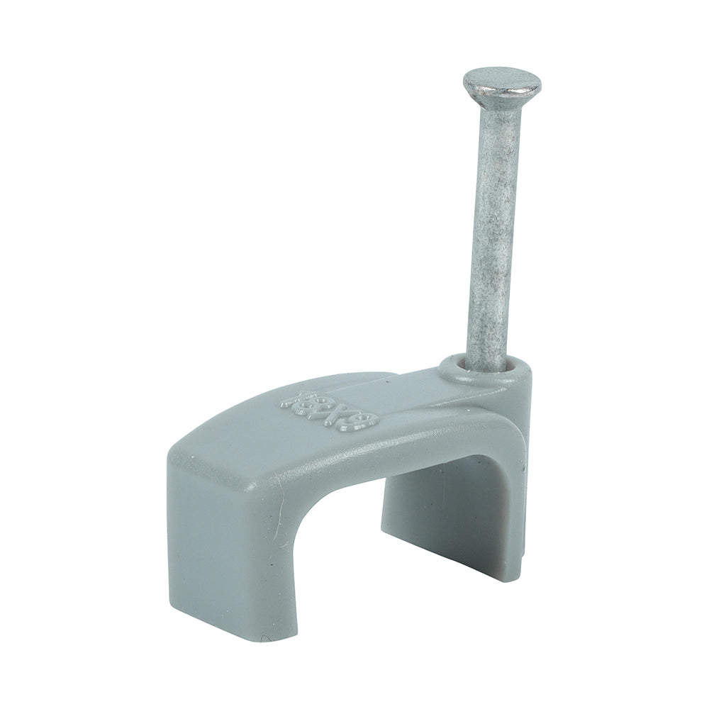Flat Twin & Earth Cable Clips - Grey - To fit 10.0mm - Box of 100
