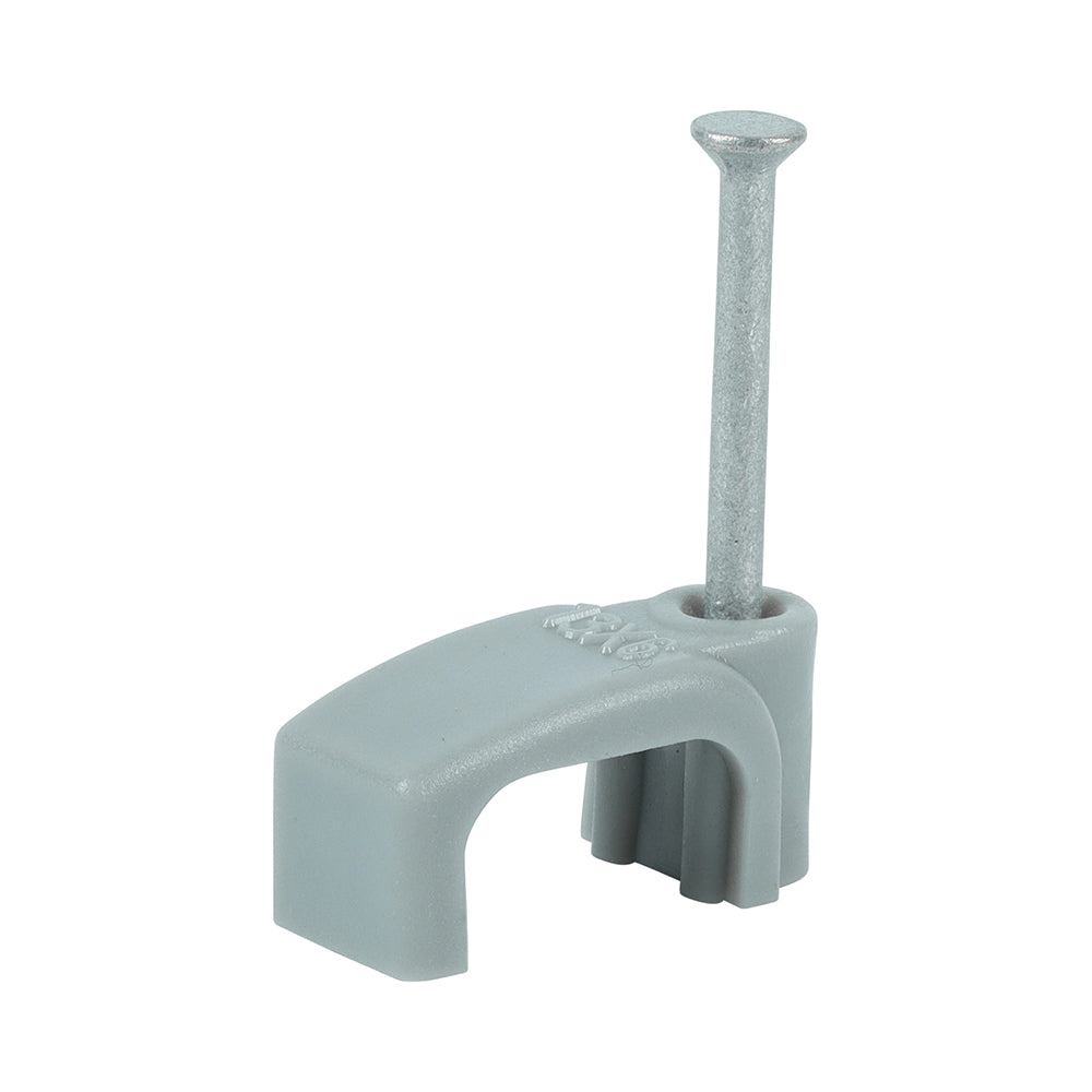 Flat Twin & Earth Cable Clips - Grey - To fit 4.0mm - Box of 100