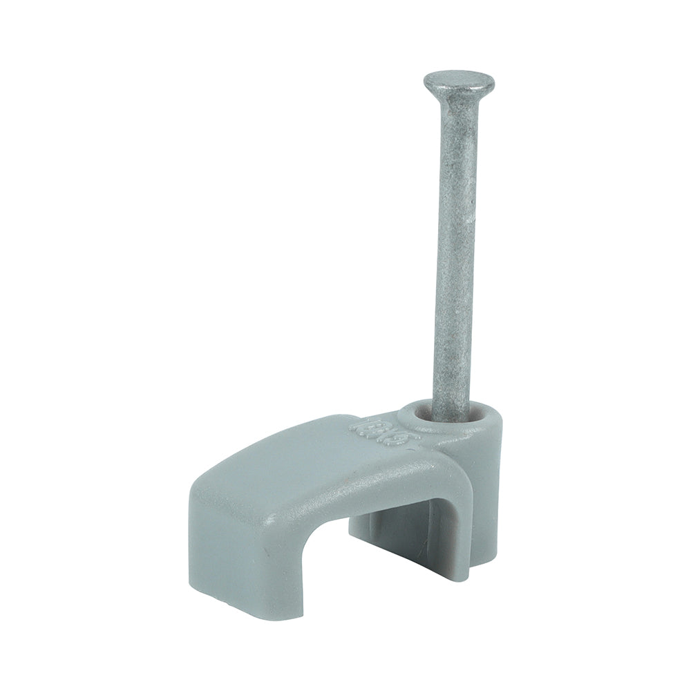 Flat Twin & Earth Cable Clips - Grey - To fit 2.5mm - Box of 100