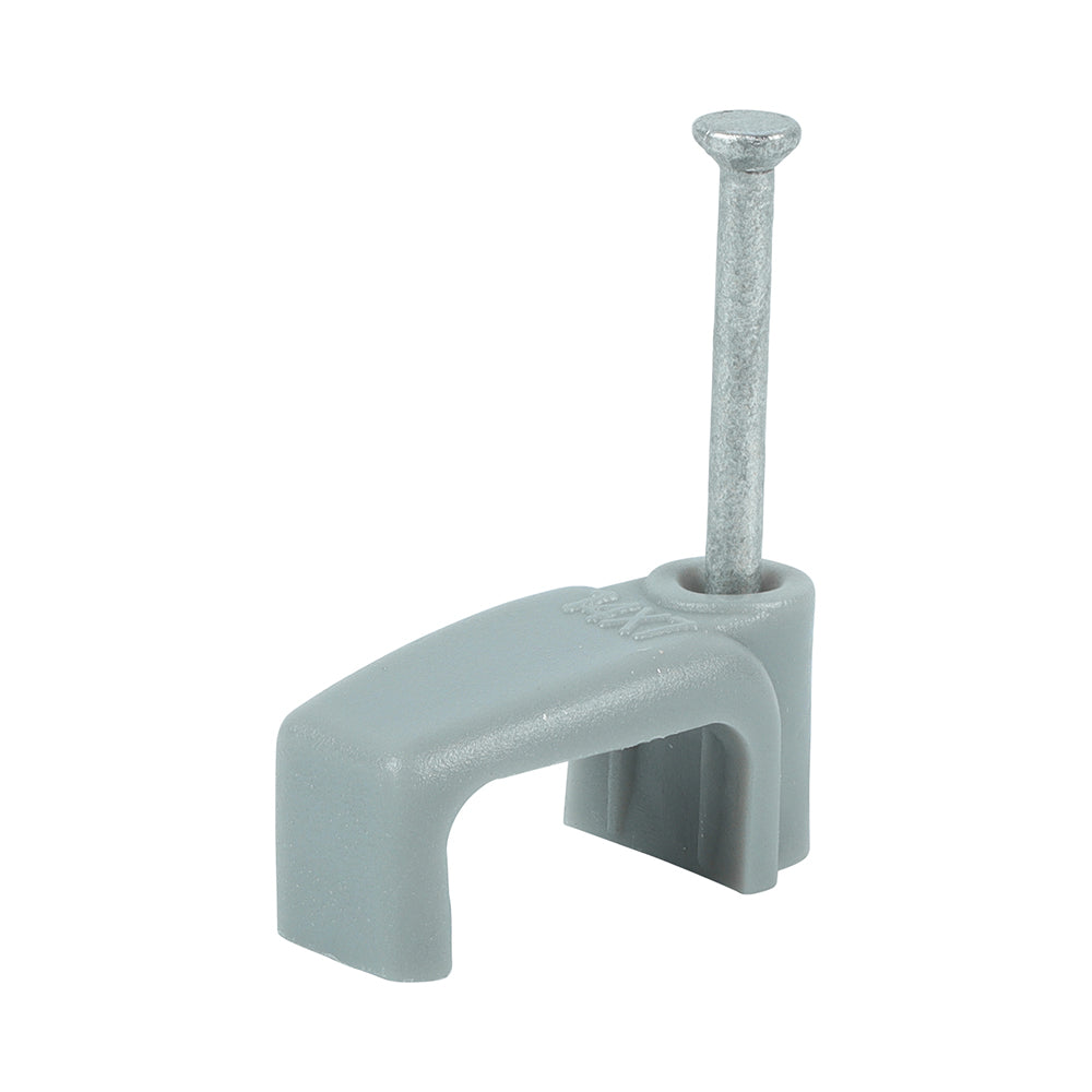 Flat Twin & Earth Cable Clips - Grey - To fit 6.0mm - Box of 100
