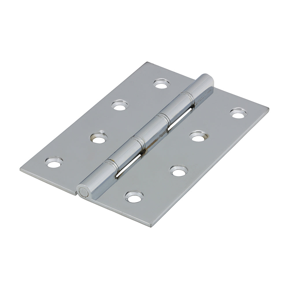 Double Steel Washered Butt Hinge - Solid Brass - Polished Chrome - 102 x 67 - TIMbag of 1
