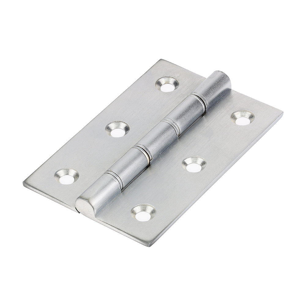 Double Steel Washered Butt Hinge - Solid Brass - Satin Chrome - 76 x 50 - TIMpac of 1