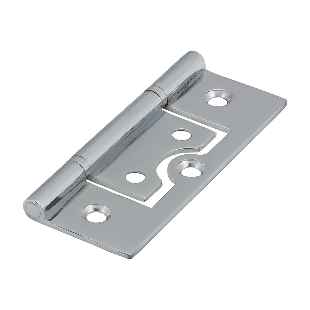 Plain Bearing Flush Hinge - Solid Brass - Polished Chrome - 75 x 50 - Bag of 1
