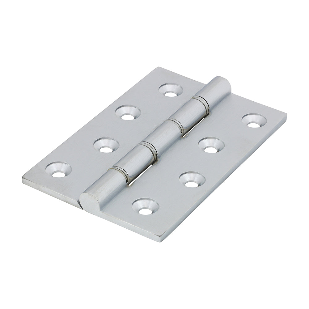 Double Stainless Steel Washered Butt Hinge - Solid Brass - Satin Chrome - 102 x 67 - Box of 1
