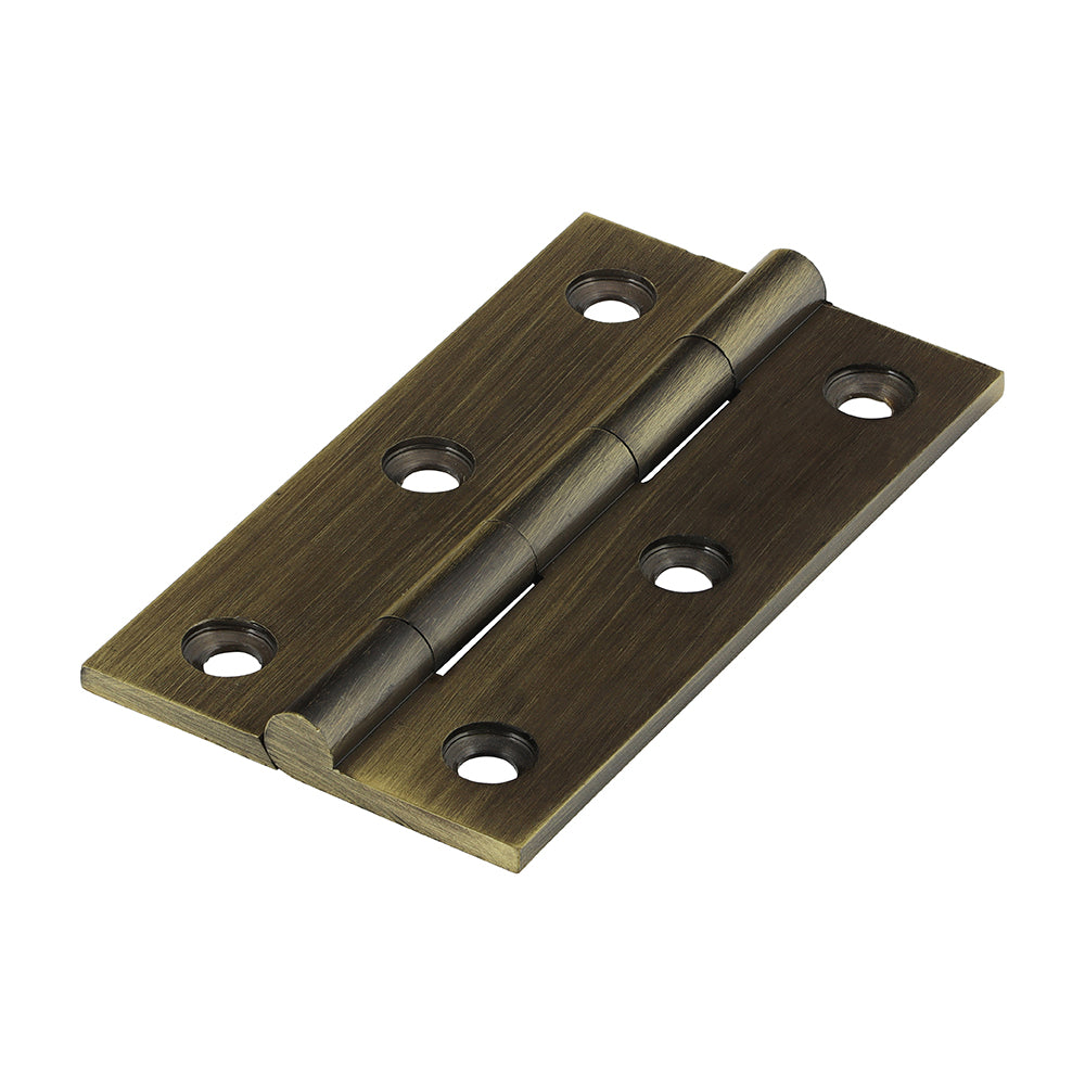 Solid Drawn Hinge - Solid Brass - Antique Brass - 64 x 35 - Bag of 1