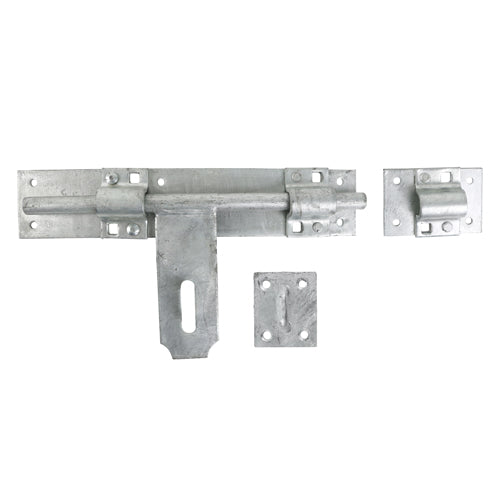 Heavy Cross Pattern Door Bolt - Hot Dipped Galvanised - 12" - Plain Bag of 1