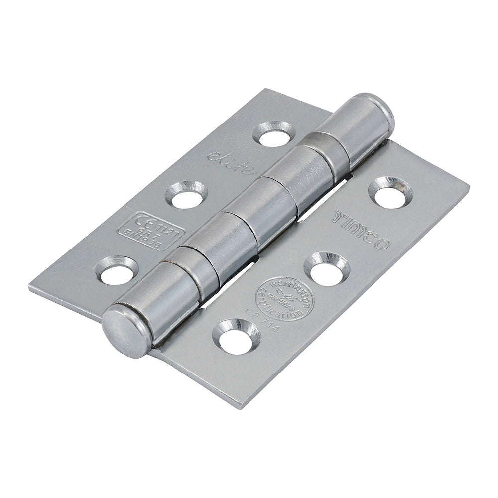 Grade 7 Ball Bearing Fire Door Hinges - Polished Chrome - 76 x 50 x 2.0 - TIMpac of 1