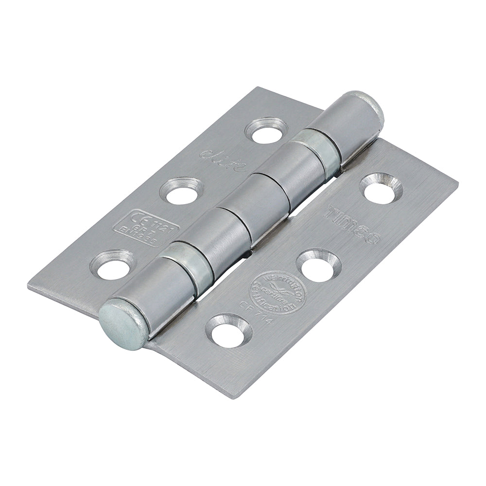 Grade 7 Ball Bearing Fire Door Hinges - Satin Chrome - 76 x 50 x 2.0 - TIMpac of 1
