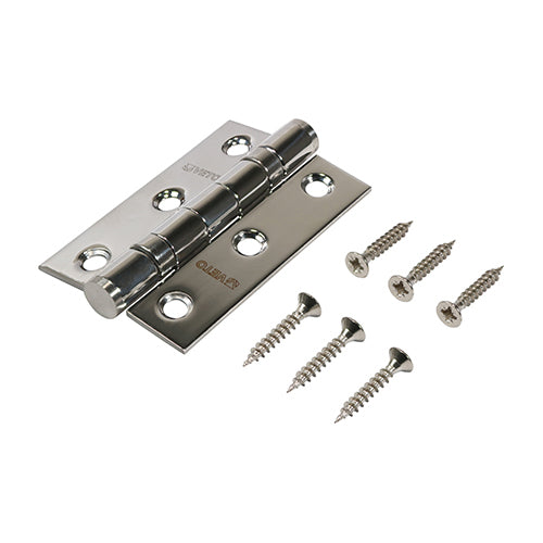 Twin Ball Bearing Hinges - Stainless Steel - Polished - 76 x 51 - Box of 1
