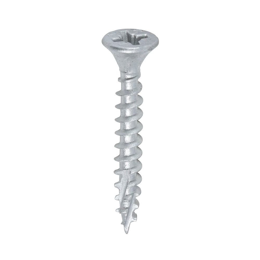 C2 Exterior Strong-Fix - PZ - Double Countersunk with Ribs - Twin-Cut - Silver - 4.0 x 30 - Box of 200