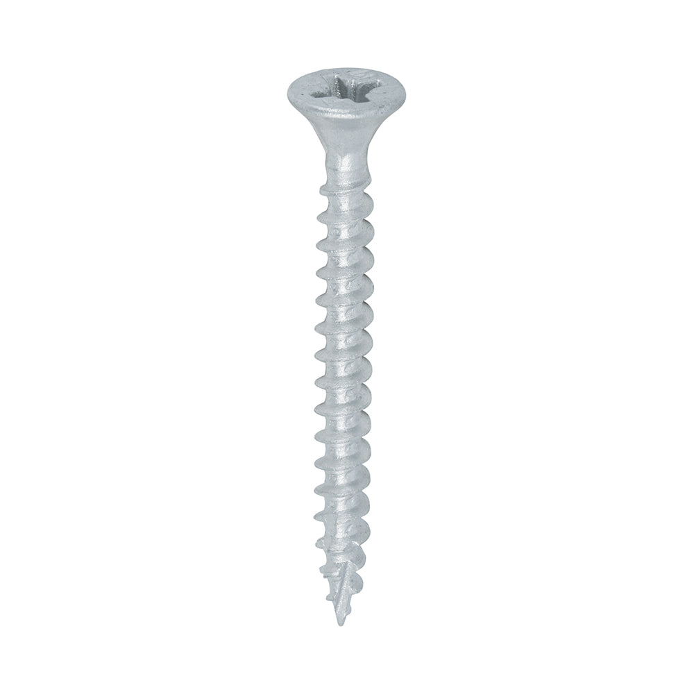 C2 Exterior Strong-Fix - PZ - Double Countersunk with Ribs - Twin-Cut - Silver - 4.0 x 40 - Box of 200