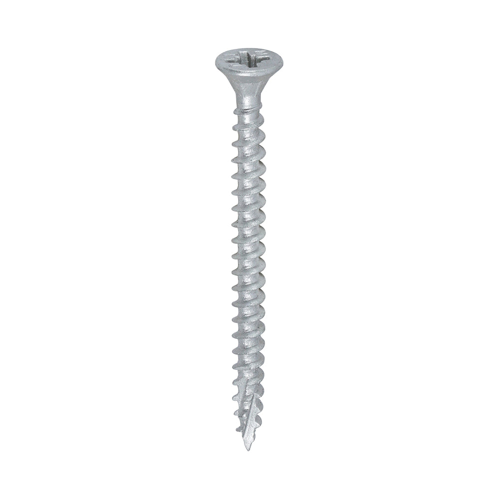 C2 Exterior Strong-Fix - PZ - Double Countersunk with Ribs - Twin-Cut - Silver - 4.0 x 50 - Box of 200