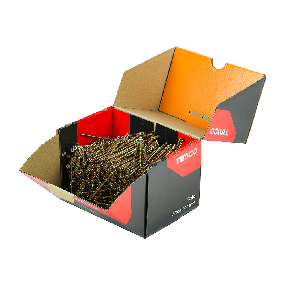 Solo Chipboard & Woodscrews - Industry Pack - PZ - Double Countersunk - Yellow - 4.0 x 80 - Box of 1000