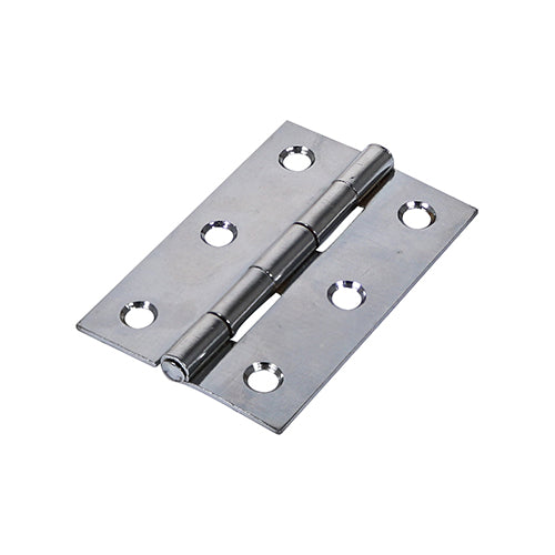 Plain Butt Hinge - Fixed Pin (1838) - Polished Chrome - 100 x 70 - TIMbag of 1