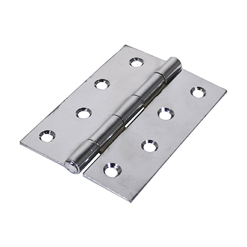 Plain Butt Hinge - Fixed Pin (1838) - Polished Chrome - 75 x 50 - Plain Bag of 1