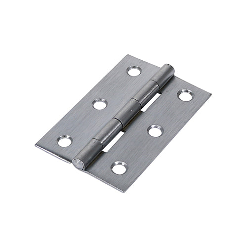 Plain Butt Hinge - Fixed Pin (1838) - Satin Chrome - 75 x 50 - Plain Bag of 1