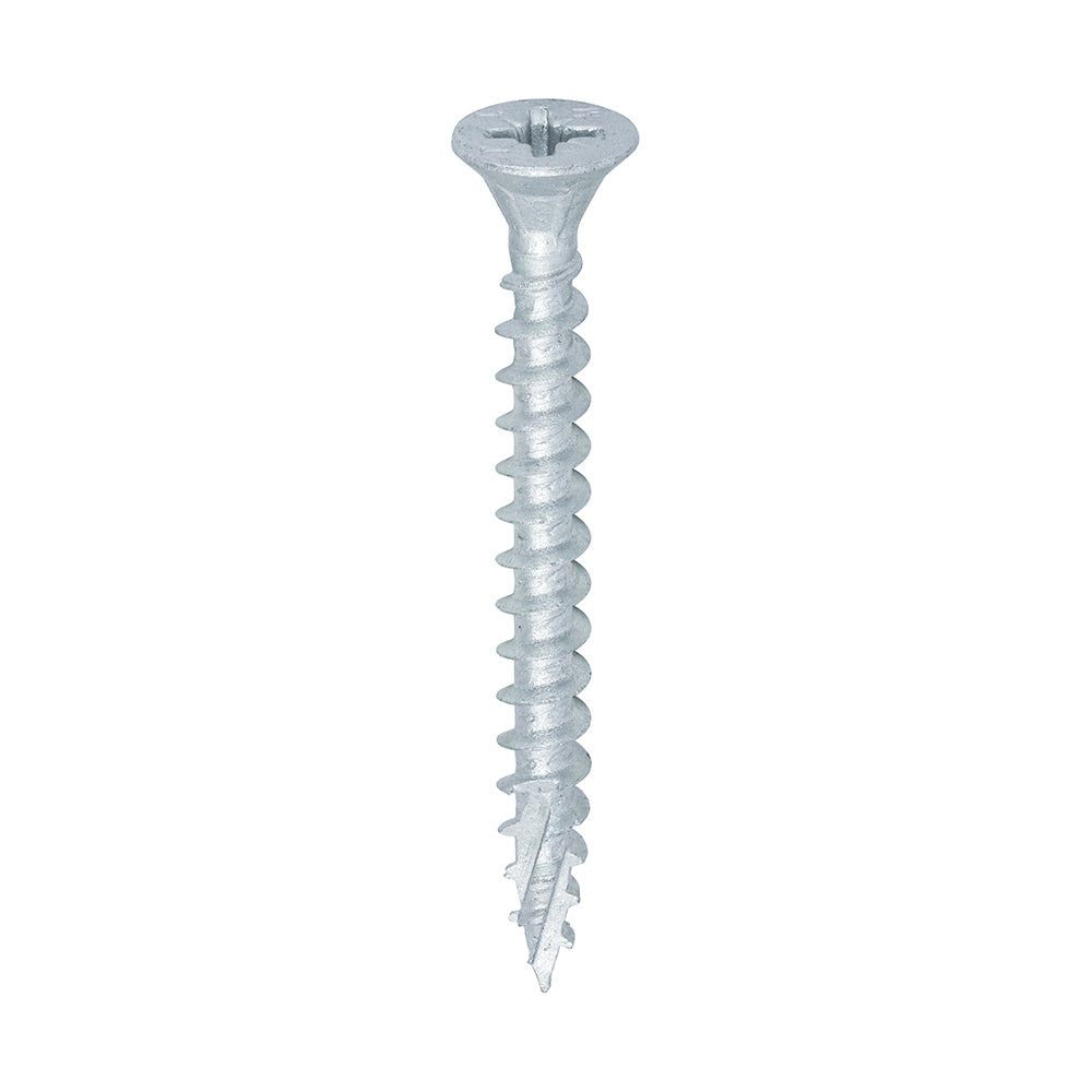 C2 Exterior Strong-Fix - PZ - Double Countersunk with Ribs - Twin-Cut - Silver - 5.0 x 50 - Box of 200