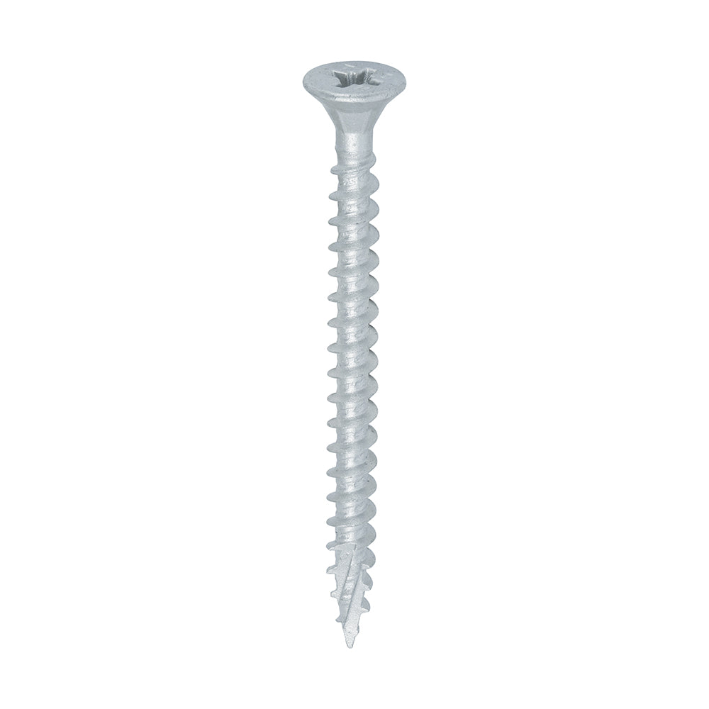 C2 Exterior Strong-Fix - PZ - Double Countersunk with Ribs - Twin-Cut - Silver - 5.0 x 60 - Box of 200