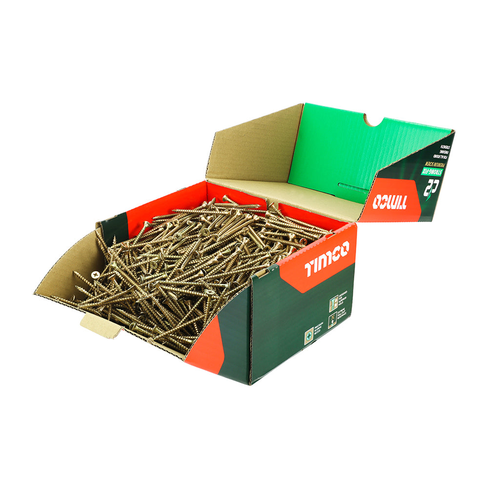 C2 Strong-Fix - PZ - Double Countersunk - Twin-Cut - Yellow - 5.0 x 80 - Box of 1000