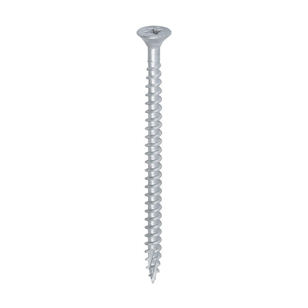 C2 Exterior Strong-Fix - PZ - Double Countersunk with Ribs - Twin-Cut - Silver - 5.0 x 80 - Box of 200