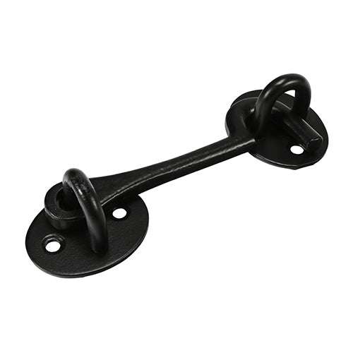 Cabin Hooks - Black - 4" - Plain Bag of 1