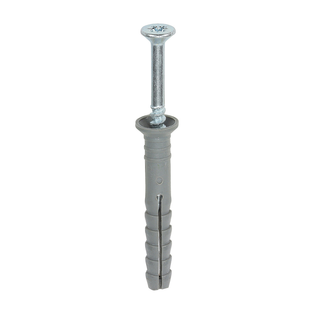 Nylon Hammer Fixing - PZ - Zinc - 6.0 x 40 - Box of 200