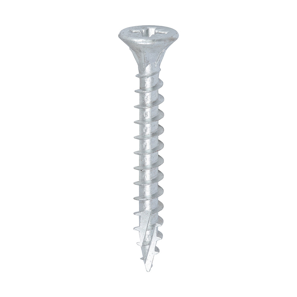 C2 Exterior Strong-Fix - PZ - Double Countersunk with Ribs - Twin-Cut - Silver - 6.0 x 50 - Box of 200
