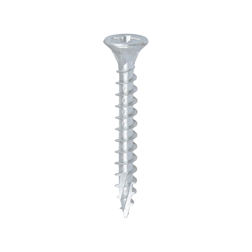 C2 Exterior Strong-Fix - PZ - Double Countersunk with Ribs - Twin-Cut - Silver - 6.0 x 50 - Tub of 120