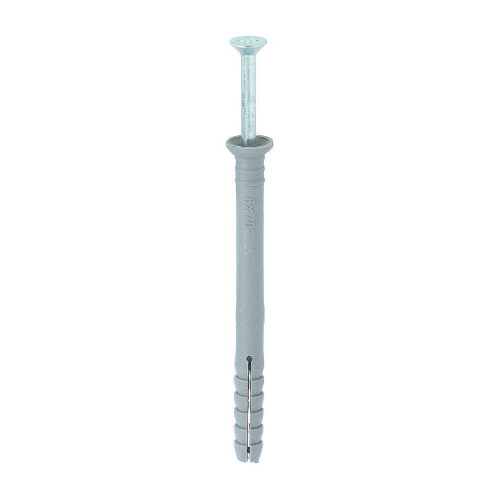 Nylon Hammer Fixing - PZ - Zinc - 6.0 x 70 - Box of 200