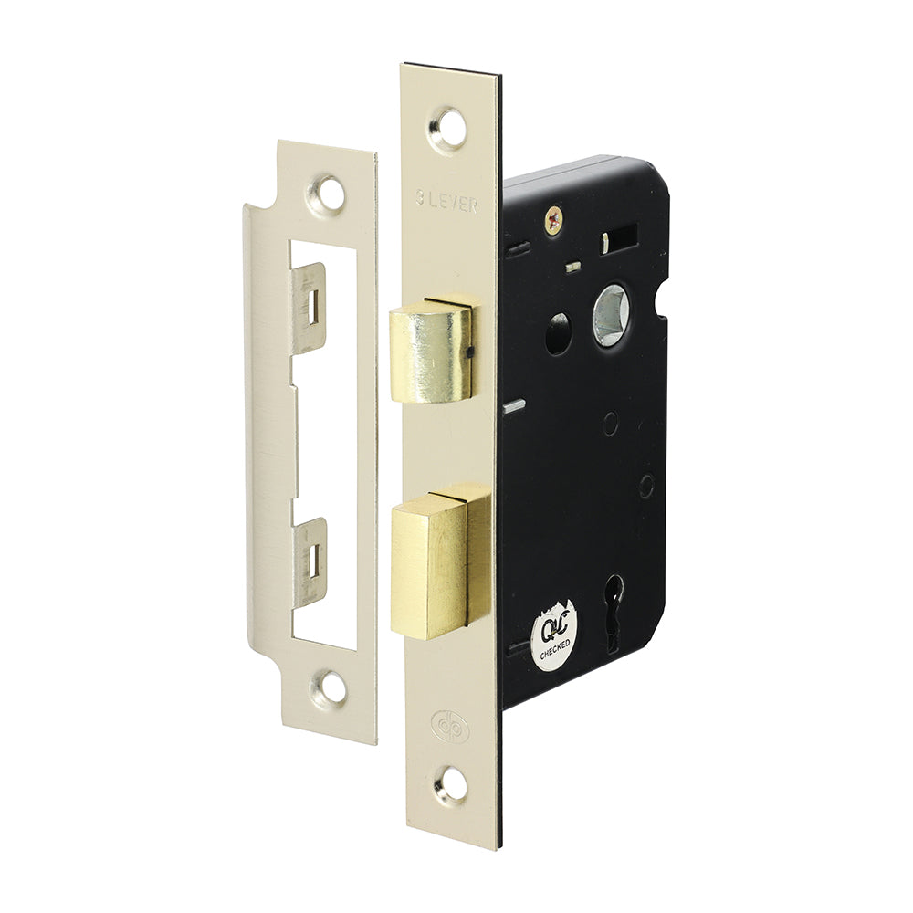 3 Lever Sashlock with Extra Long Keys - Satin Nickel - 63 case / 45 backset - Bag of 1