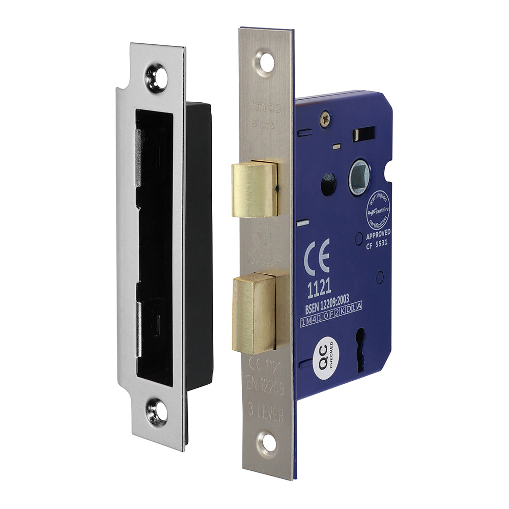 3 Lever Sashlock - Satin Nickel - 65 case / 45 backset - Box of 1