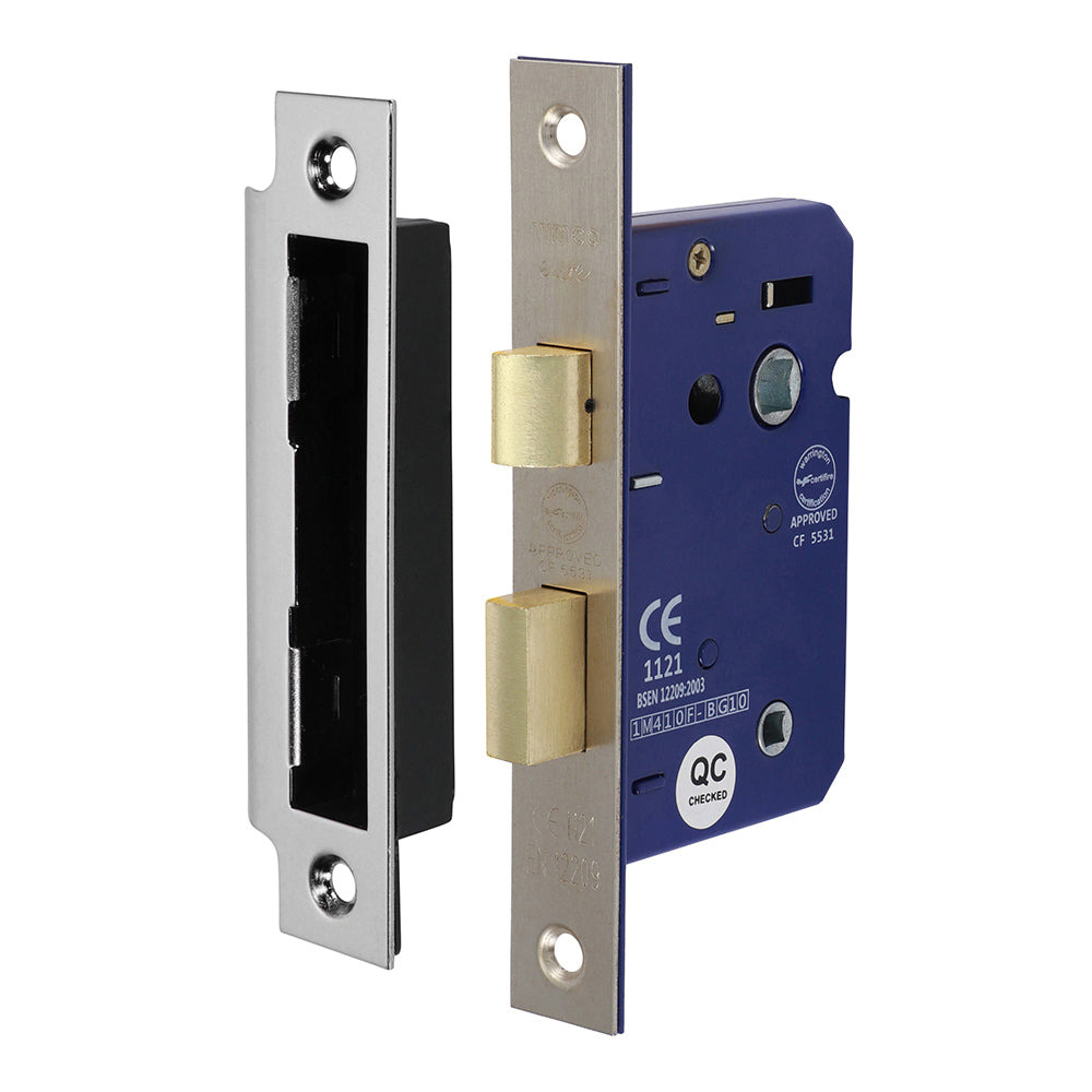 Bathroom Lock - Satin Nickel - 65mm - Box of 1