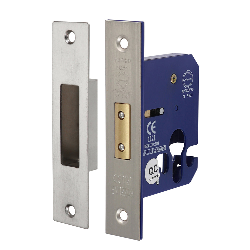 Euro Deadlock - Satin Nickel - 66 case / 45 backset - Box of 1