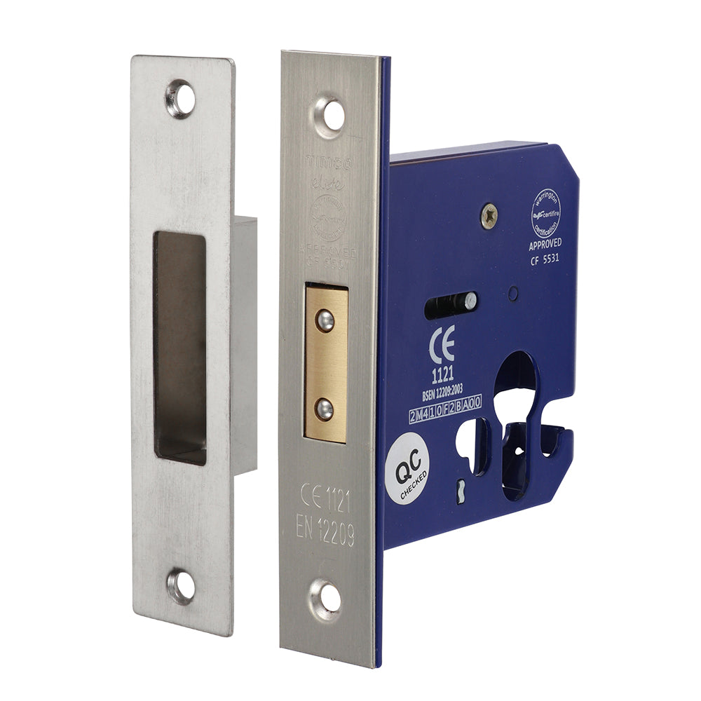 Euro Deadlock - Satin Nickel - 78 case / 56.5 backset - Box of 1