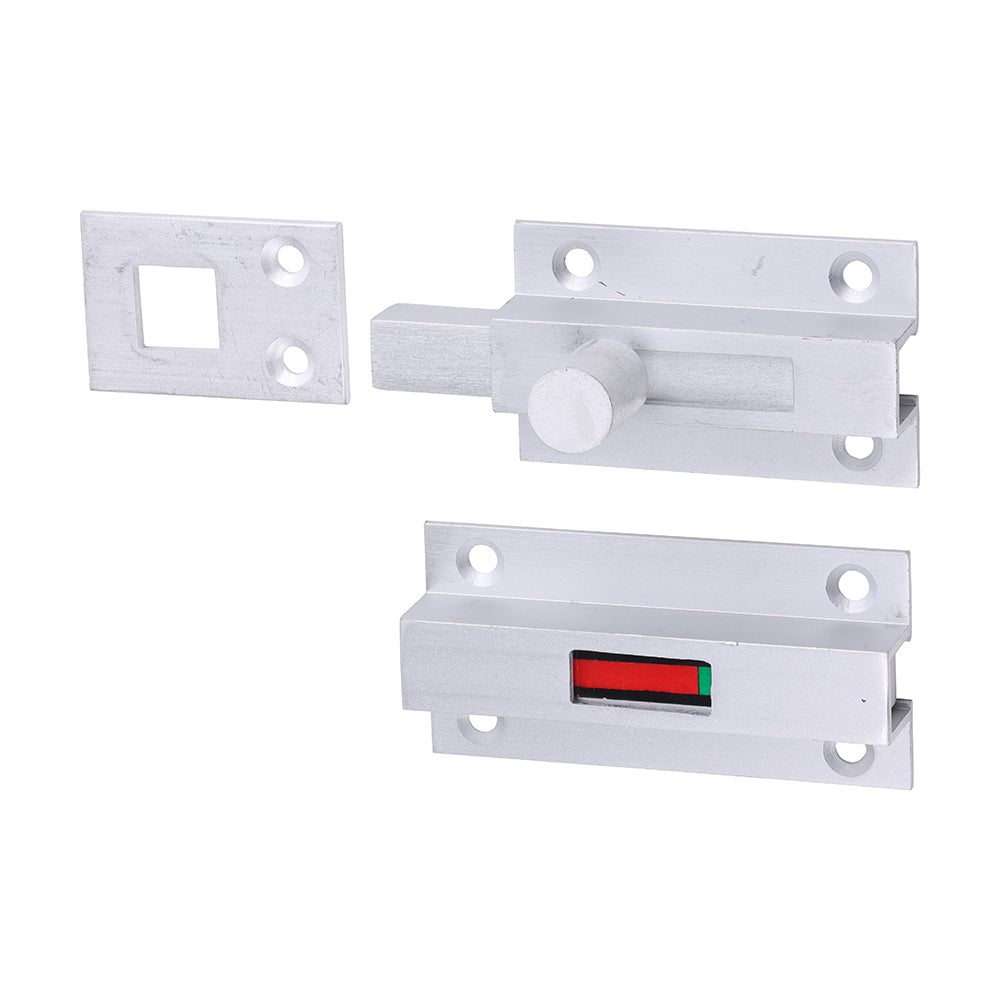 Bathroom Indicator Bolt - Satin Anodised Aluminium - 66 x 32 - TIMpac of 1